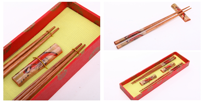 High grade gift chopsticks lute female printing 2 double flip Y2-0123
