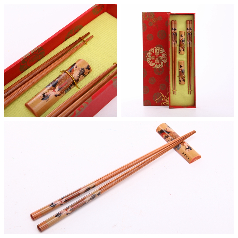 High-end gift chopsticks Japanese Geisha printing 2 double flip Y2-0112