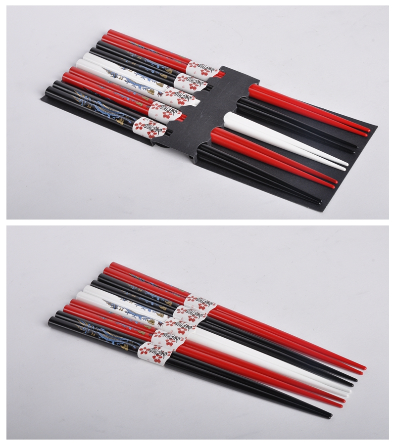 Dragon pattern bamboo chopsticks chopsticks home craft gift chopsticks chopsticks (5 double slip hook / set) GP0082