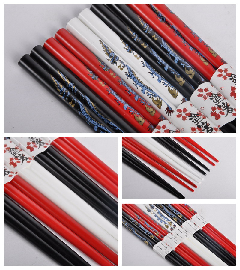 Dragon pattern bamboo chopsticks chopsticks home craft gift chopsticks chopsticks (5 double slip hook / set) GP0083