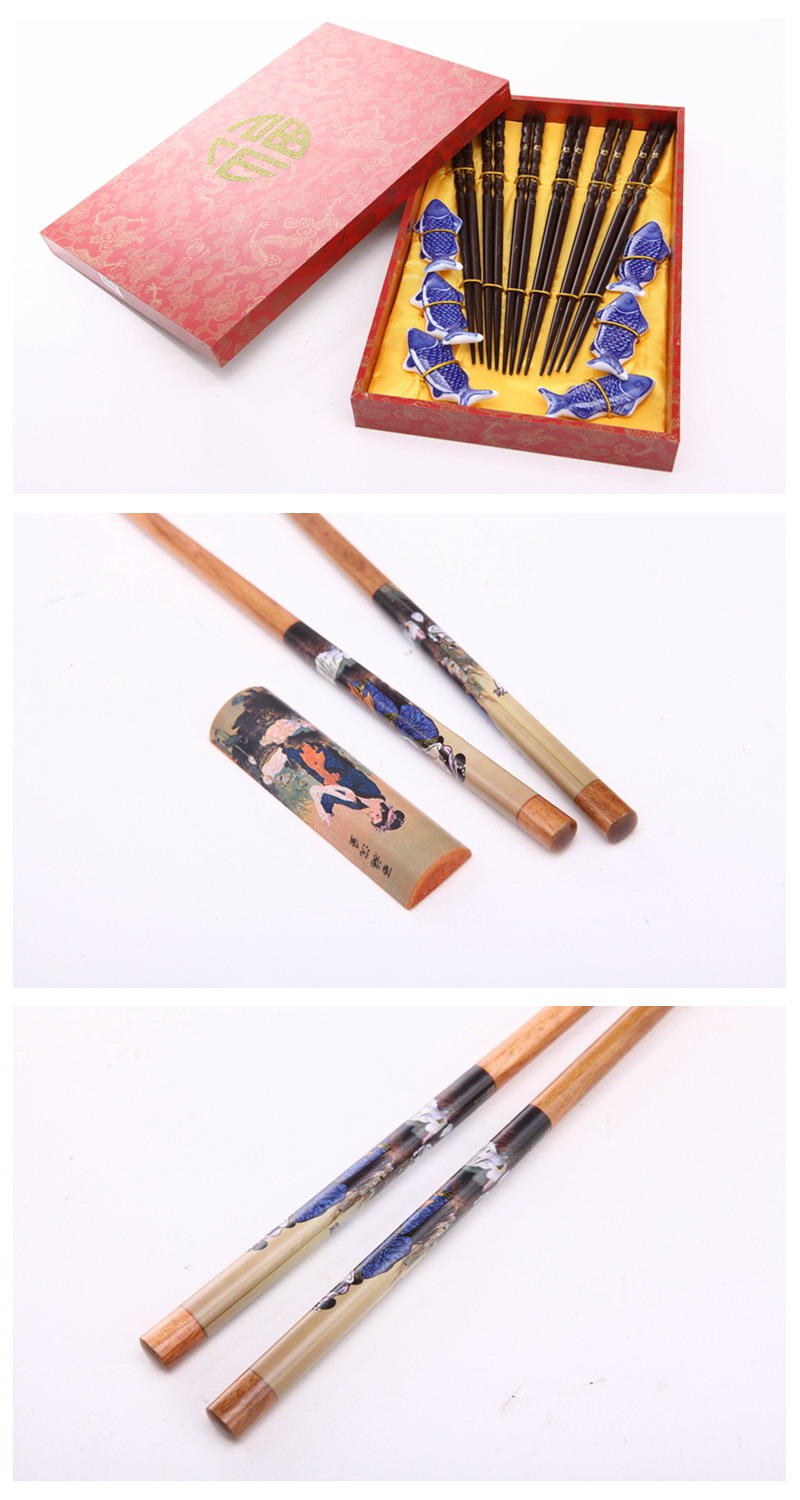 High grade gift chopsticks printing 6 double flip Y6-0044