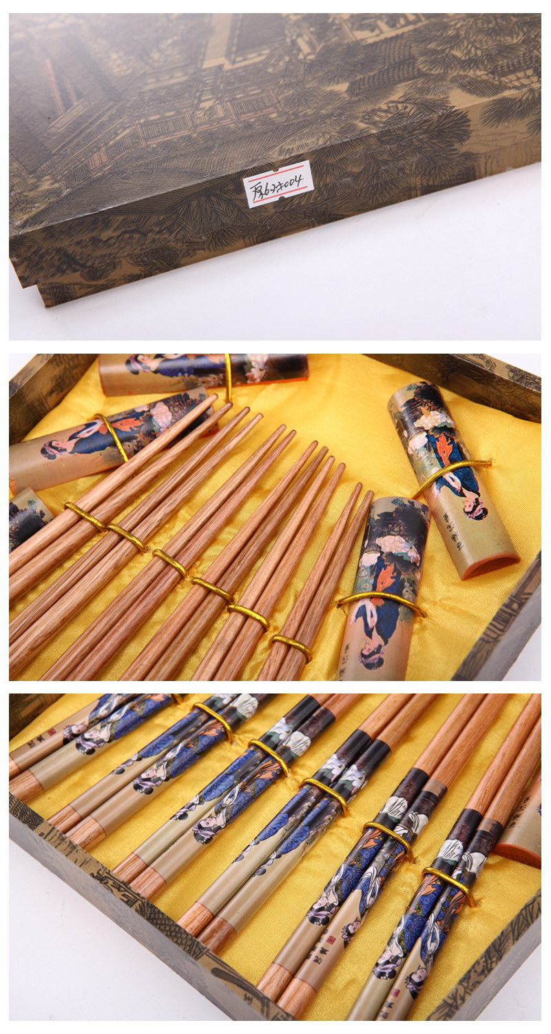 High grade gift chopsticks printing 6 double flip Y6-0043