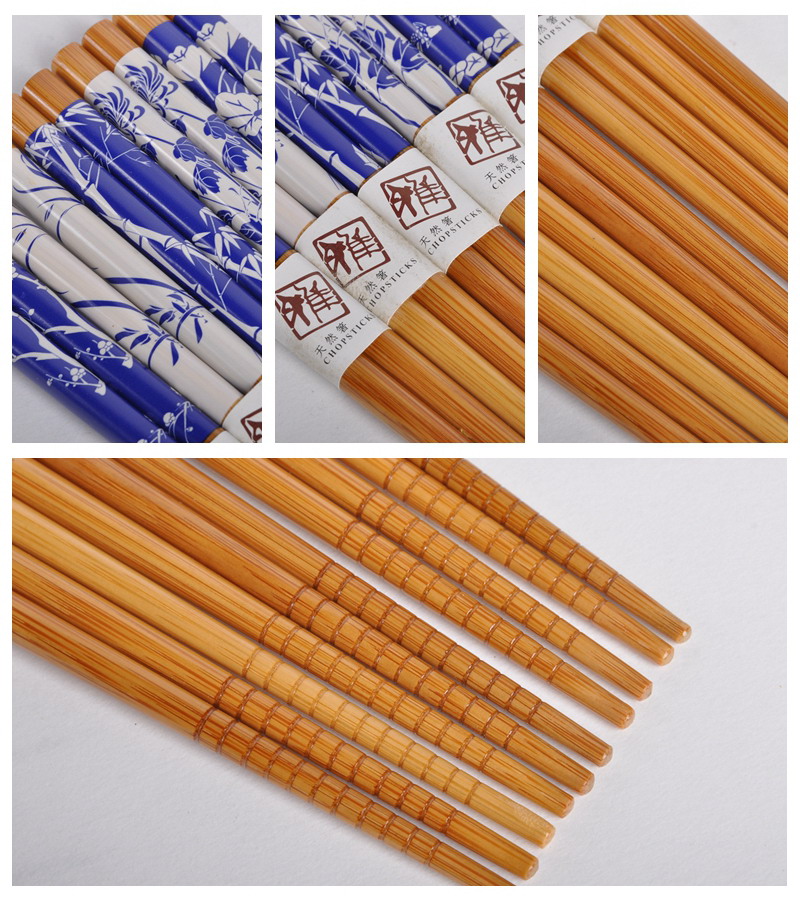 Merlin kikutake pattern bamboo chopsticks chopsticks home craft gift chopsticks chopsticks (5 double slip hook / set) GP0113