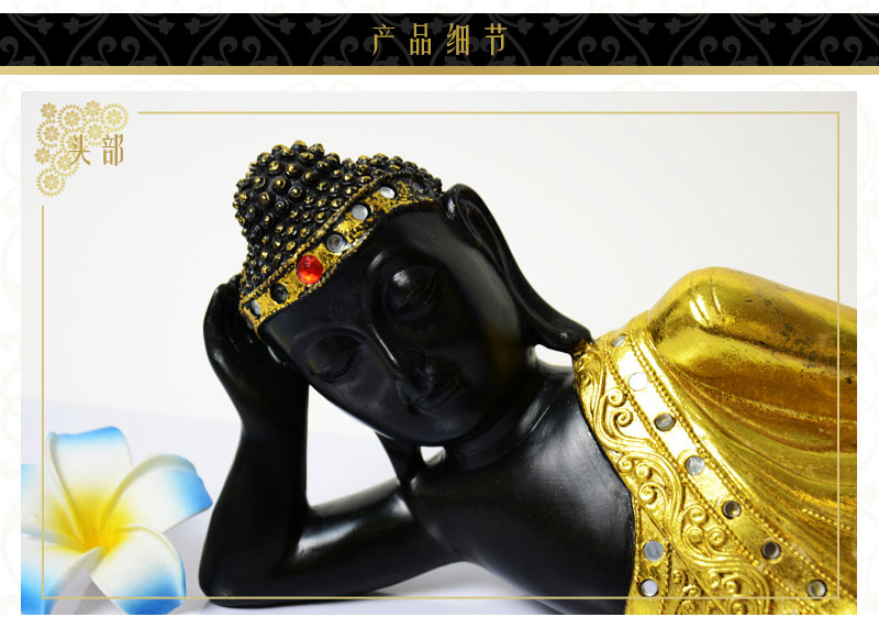 Thailand Buddha worship style gilt bronze ornaments NY1146900 the prone position3