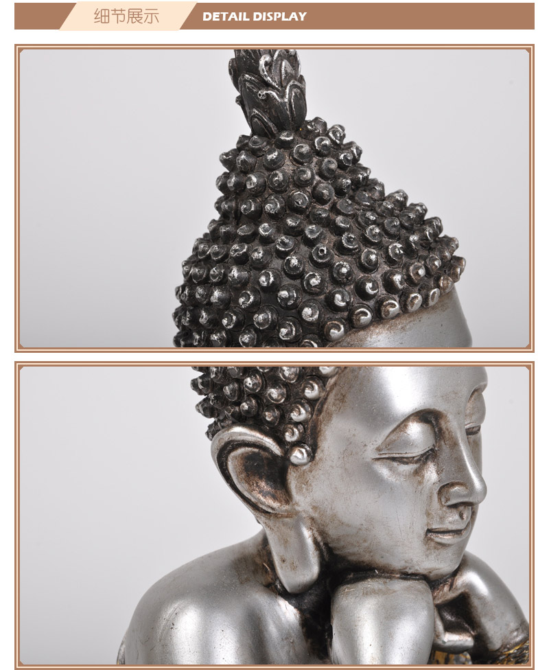 Southeast Asian style Tuosai meditation seated Buddha image overseas resin decoration crafts features Home Furnishing living room bedroom decor decoration NY1817400C2