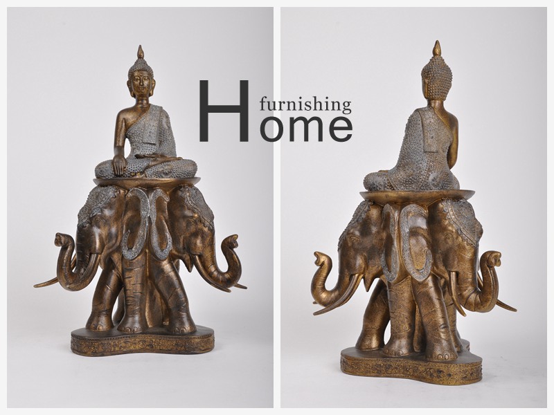 Southeast Asian style elephant sitting Buddha resin decoration crafts features Home Furnishing overseas living room bedroom decor decoration NYN0195001
