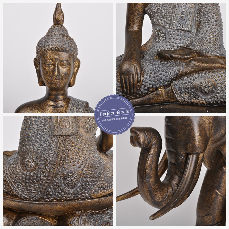 Southeast Asian style elephant sitting Buddha resin decoration crafts features Home Furnishing overseas living room bedroom decor decoration NYN0195003