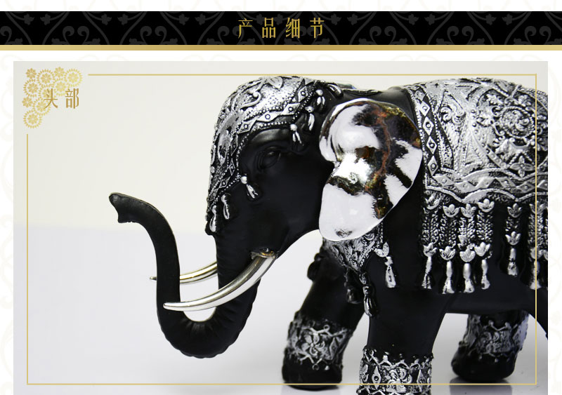 Southeast Asian style creative ear foaming paint elephant resin decoration crafts features overseas Home Furnishing handicraft decoration NY8101600B3