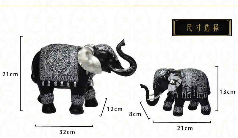 Southeast Asian style creative ear foaming paint elephant resin decoration crafts features overseas Home Furnishing handicraft decoration NY8101600B2