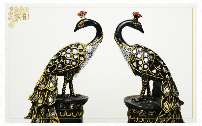 Southeast Asian style creative station stakes Peacock - resin decoration crafts features of overseas Home Furnishing room decoration decoration NYJ0503004
