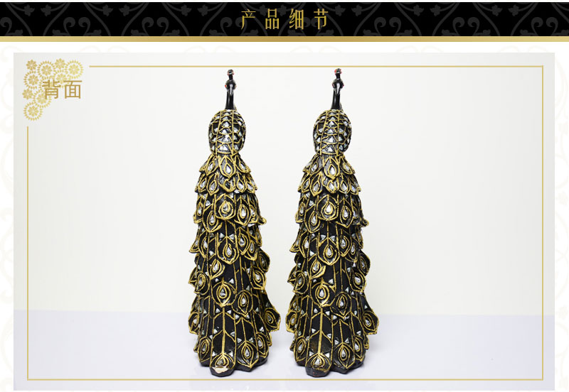 Southeast Asian style creative station stakes Peacock - resin decoration crafts features of overseas Home Furnishing room decoration decoration NYJ0503003