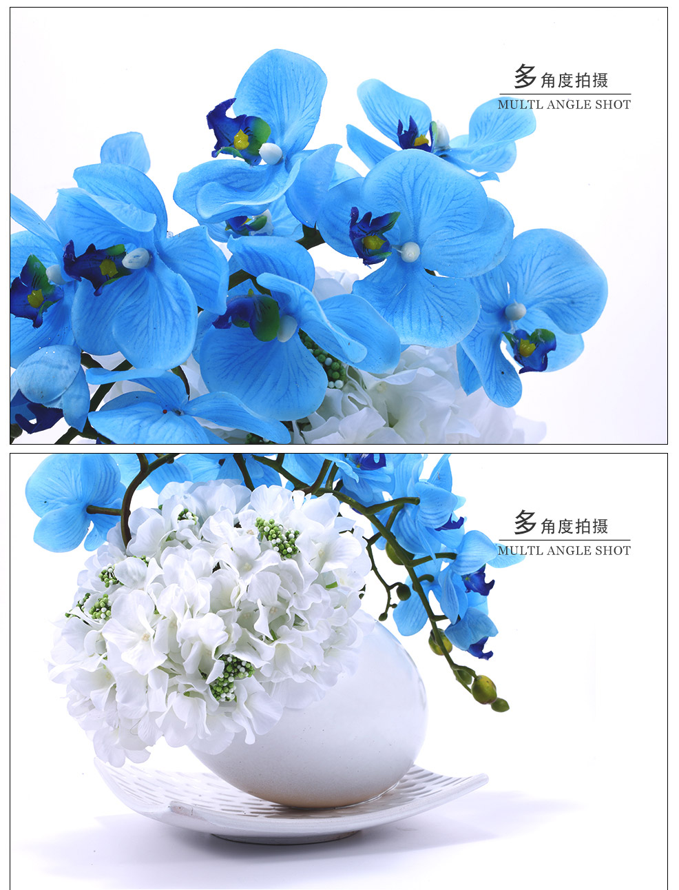 European blue small basin floral flower simulation finished Clivia plant simulation Home Furnishing decoration XL-1010-0133