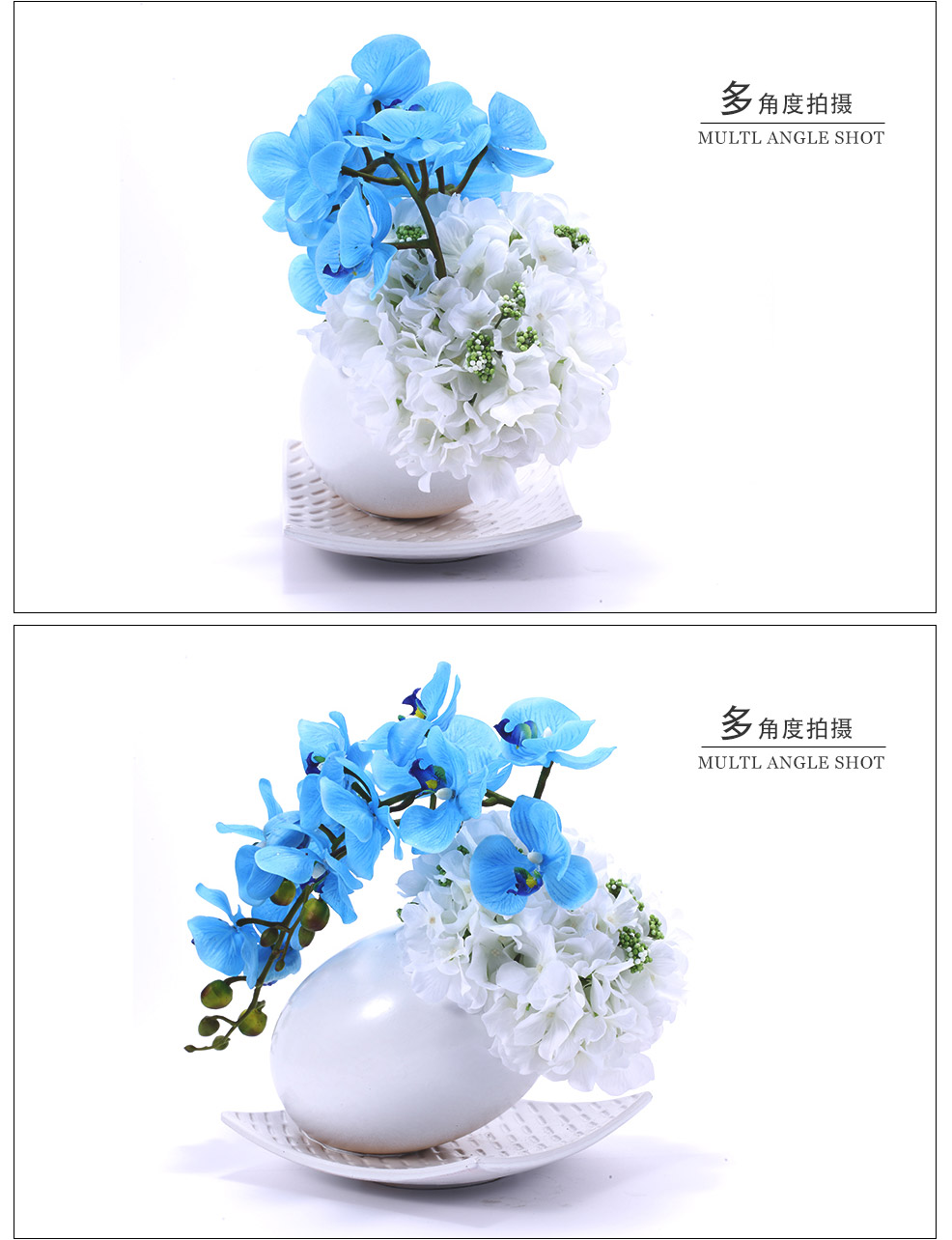 European blue small basin floral flower simulation finished Clivia plant simulation Home Furnishing decoration XL-1010-0132