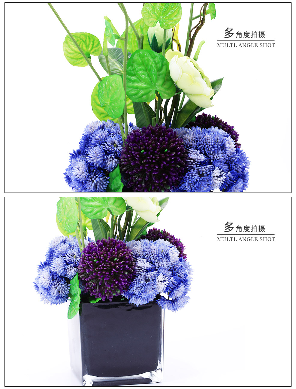 Purple small basin simulation flower XL-0153