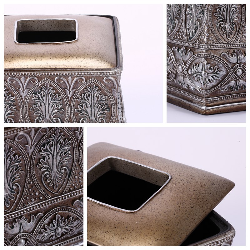 European luxury fashion creative square paper box high grade resin sand paper towel box YYJ-ZJH-008/0093