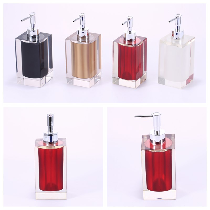 Resin emulsion bottle simple transparent emulsion bottle mouth pressure Square Hotel shower shampoo decorations YYJ-RYP-030-0332