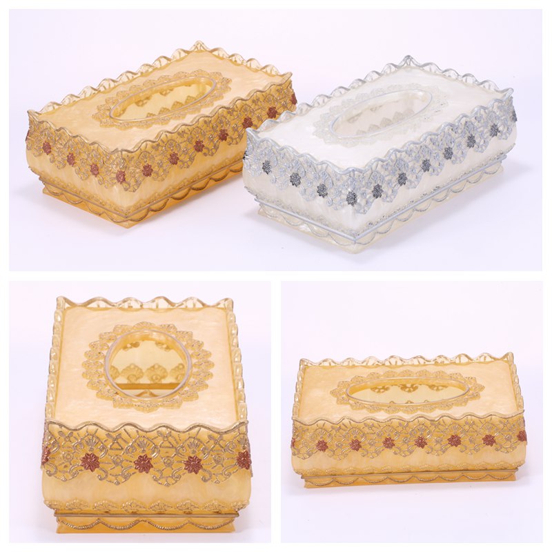 European luxury fashion creative lace paper drawing box high grade resin sand paper towel box YYJ-ZJH-001/0022