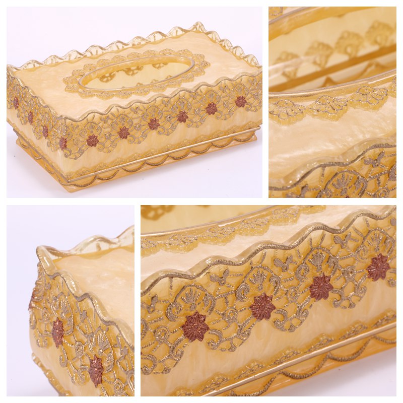 European luxury fashion creative lace paper drawing box high grade resin sand paper towel box YYJ-ZJH-001/0023