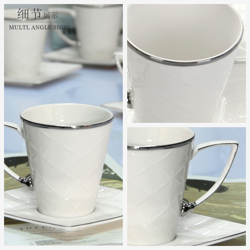 Fashion modern minimalist home decoration Home Furnishing coffee cup set 4 cups and saucers (excluding wooden fee) 