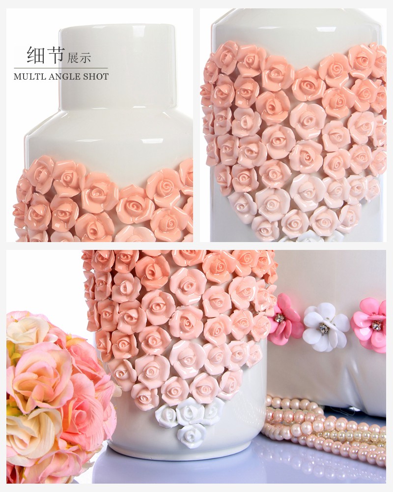 Simple modern fashion heart-shaped jewelry creative Home Furnishing rose bottle (excluding wooden fee) NHTC1057-1-F 2-F3