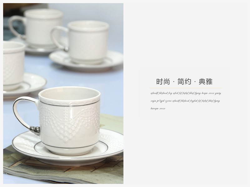 Creative decoration Decor coffee cup set Home Furnishing 4 cups (excluding wooden fee) 