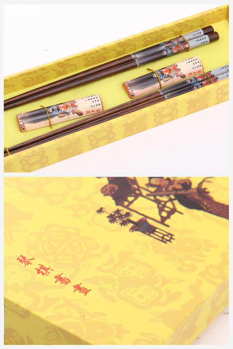 High grade log chopsticks 2 pairs of natural health and high grade gift Y2-0062