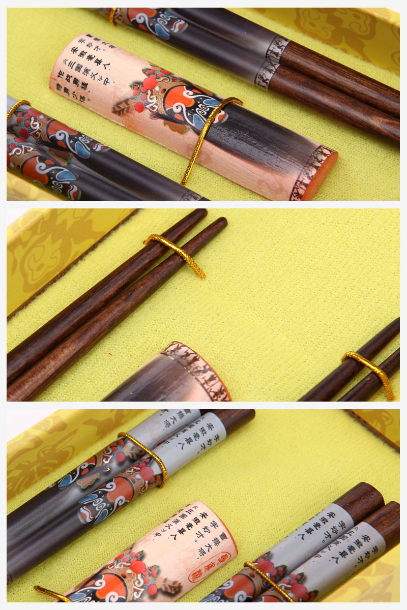 High grade log chopsticks 2 pairs of natural health and high grade gift Y2-0063