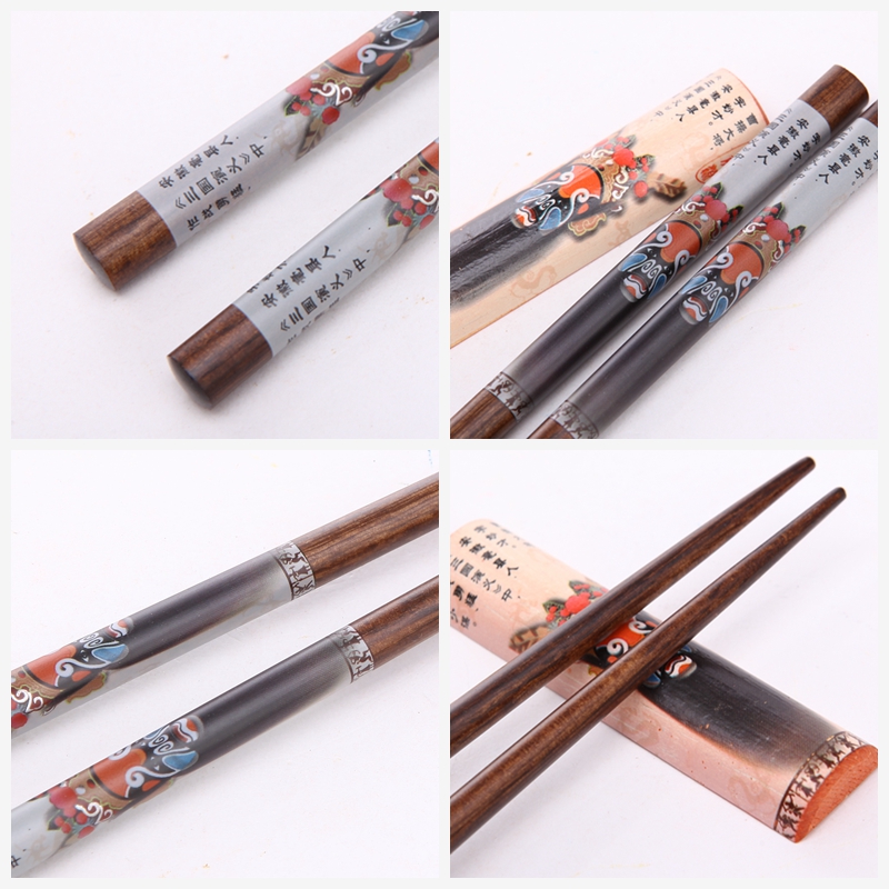 High grade log chopsticks 2 pairs of natural health and high grade gift Y2-0064