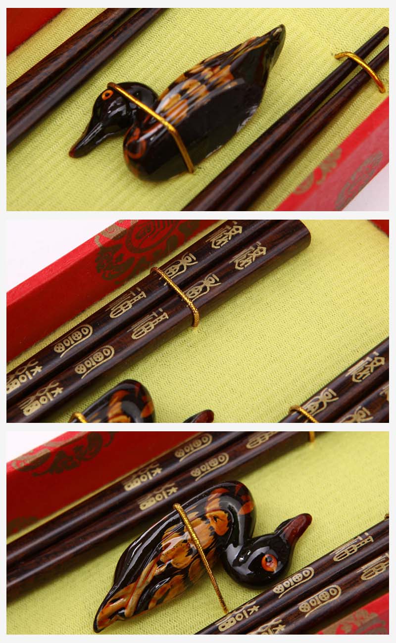 High grade log chopsticks 2 pairs of natural health and high grade gift Y2-0032