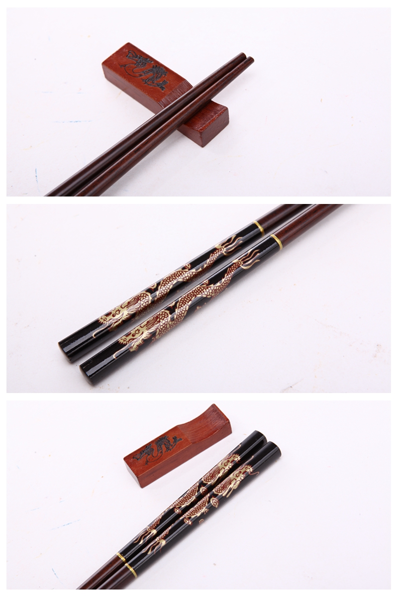 High grade log chopsticks 2 pairs of natural health and high grade gift Y2-0183