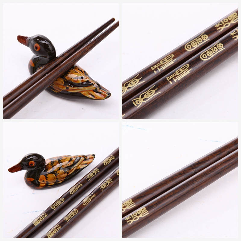 High grade log chopsticks 2 pairs of natural health and high grade gift Y2-0033