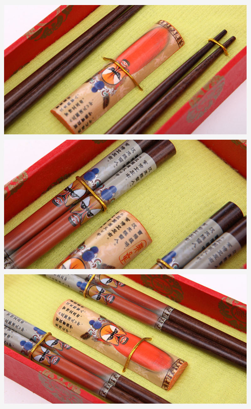 High grade log chopsticks 2 pairs of natural health and high grade gift Y2-0073