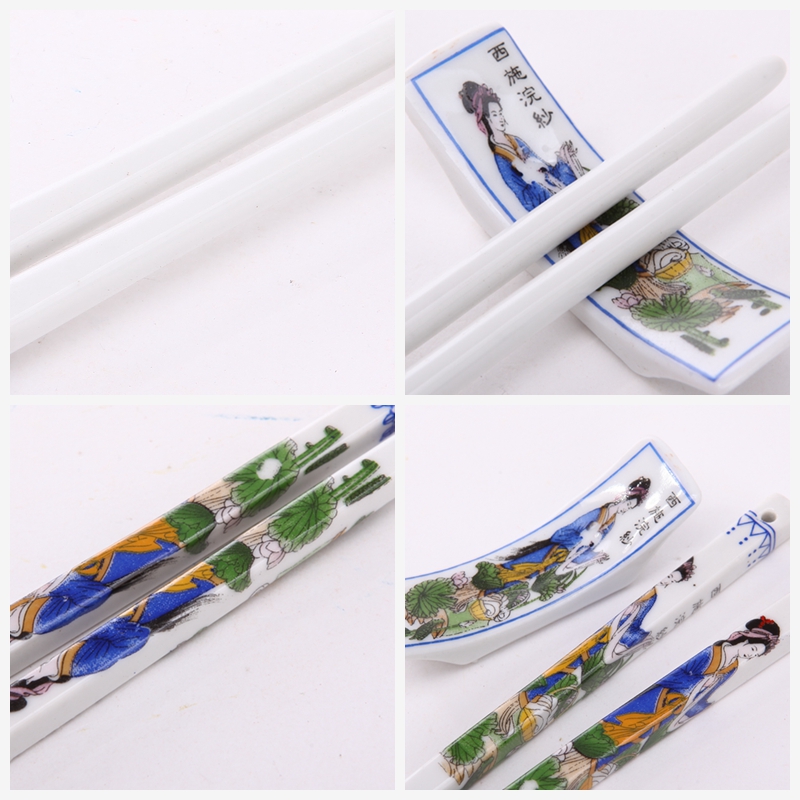 Classical ceramic hand-painted chopsticks 2 of set energy-saving pattern of natural health gifts T2-0034