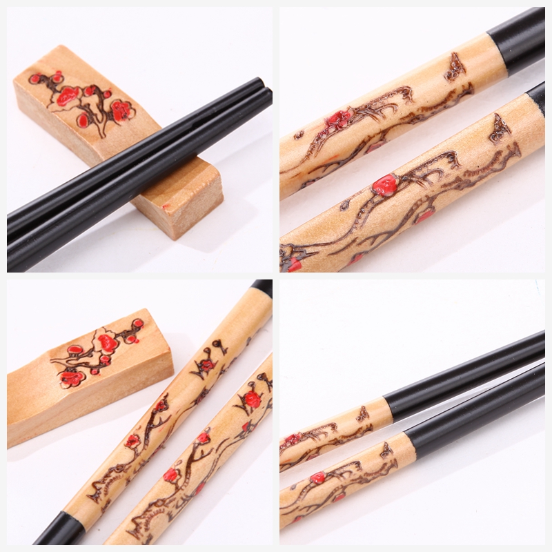 Top gift natural health wooden chopsticks home craft carving chopsticks matching gift box D6-0044