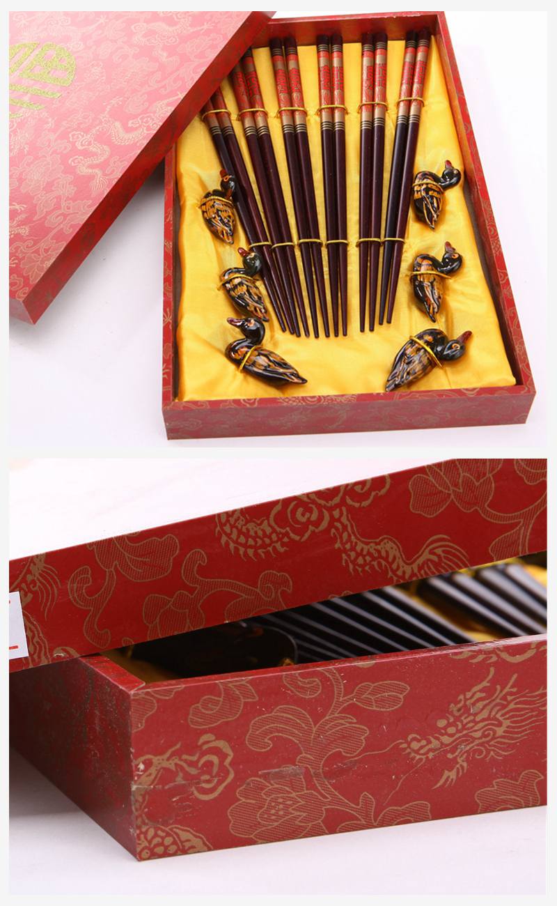 The high-end gift chopsticks Double Happiness printing 6 double flip Y6-014 Costume2