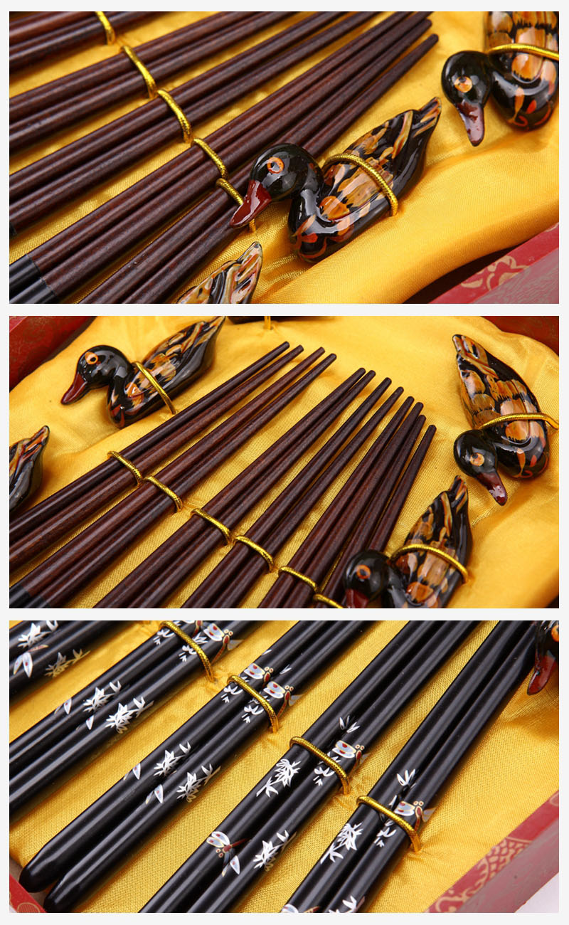 High grade gift chopsticks with black Dragonfly printing 6 double flip Y6-0103