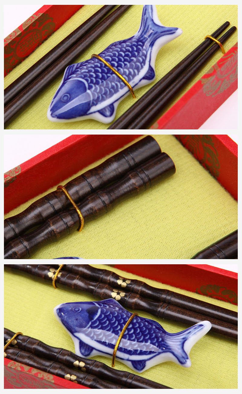 High grade log chopsticks 2 pairs of natural health and high grade gift Y2-0093