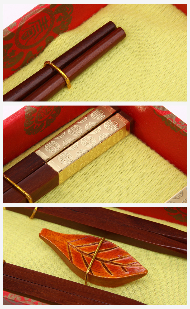 High grade gift chopsticks gold printing ancient clothes 2 double flip J2-0093