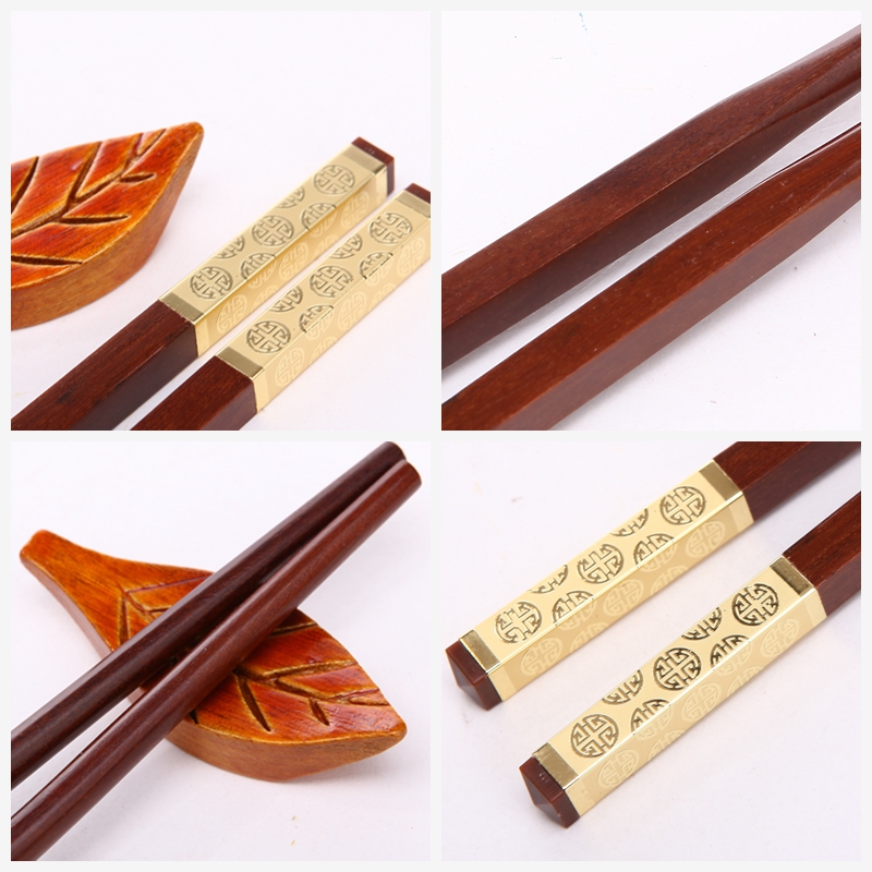 High grade gift chopsticks gold printing ancient clothes 2 double flip J2-0094