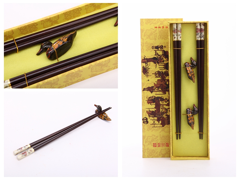 High grade log chopsticks 2 pairs of natural health and high grade gift Y2-0204