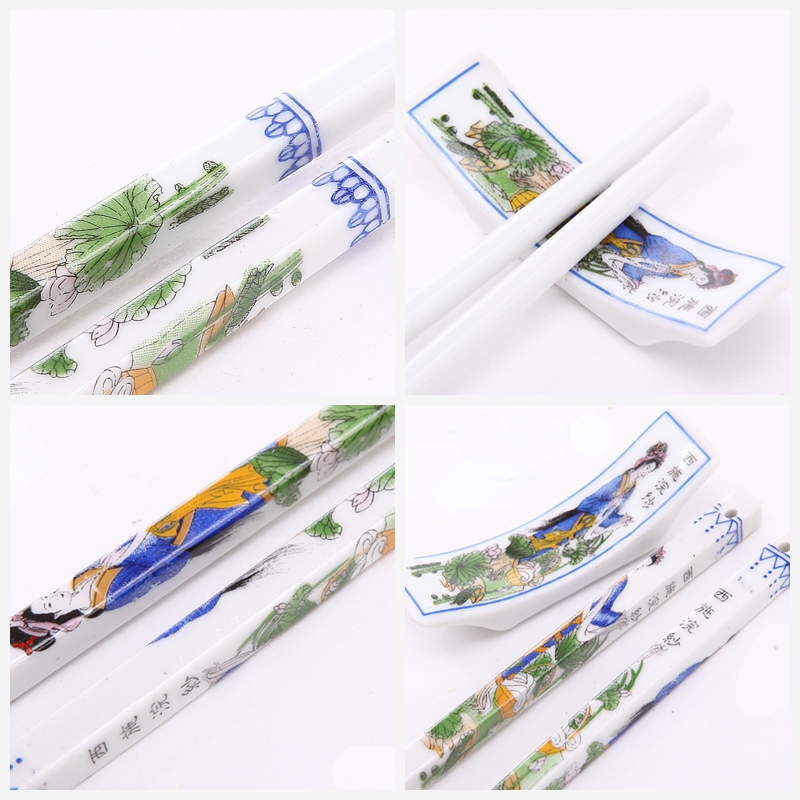 Classical ceramic hand-painted chopsticks 6 of set energy-saving pattern of natural health gifts T6-0054