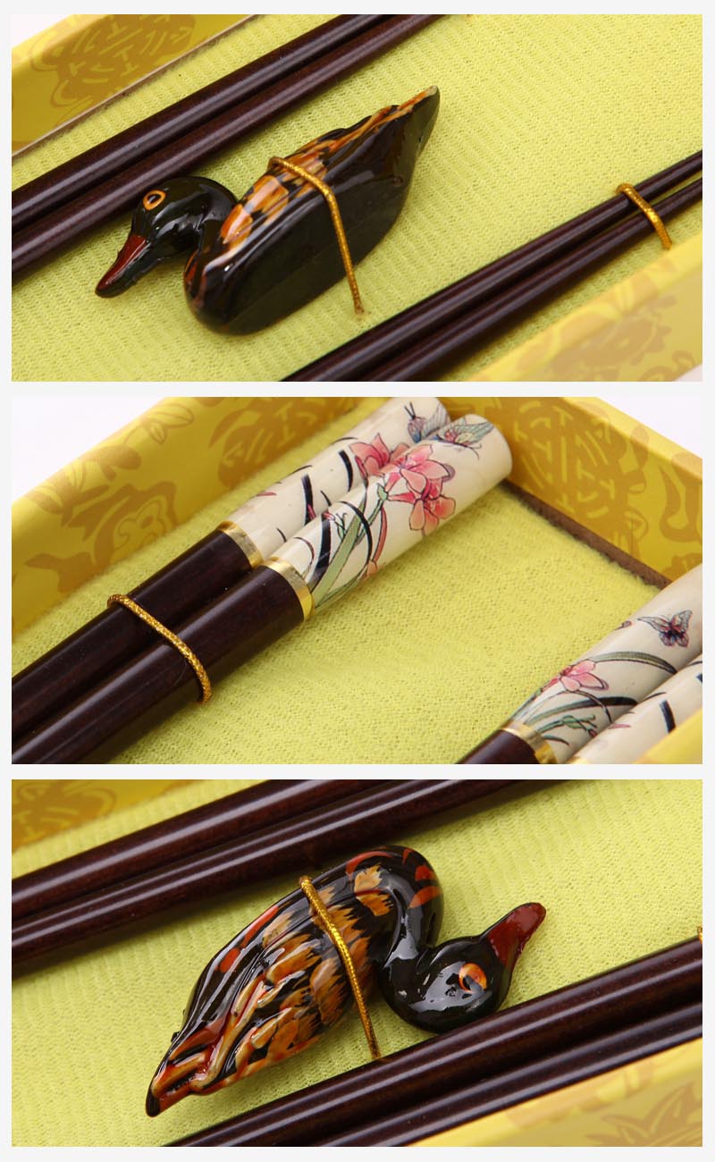 High grade log chopsticks 2 pairs of natural health and high grade gift Y2-0043