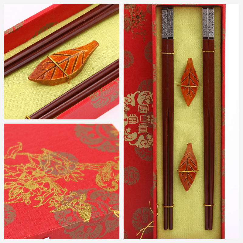 High grade gift chopsticks silver printing ancient clothes 2 double flip J2-0072