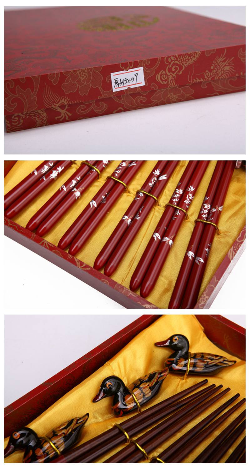 High grade gift chopsticks, dragonfly printing, 6 double flip Y6-0093