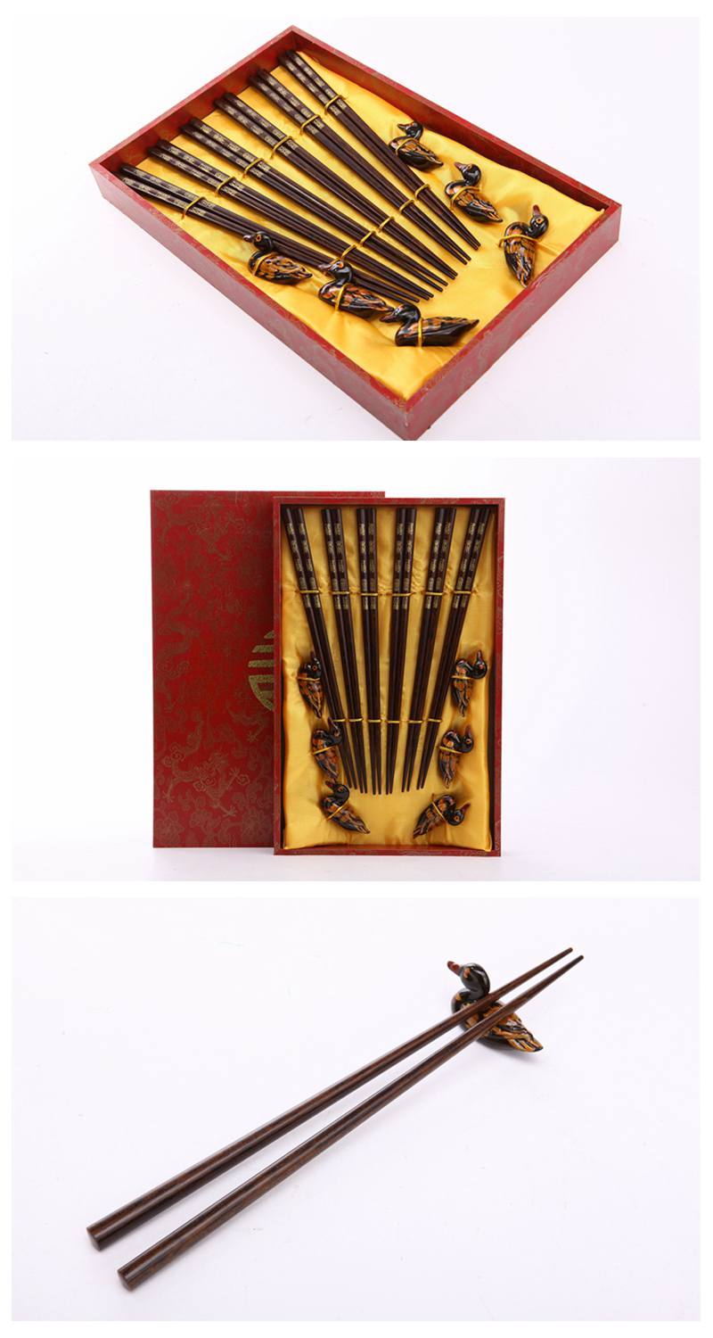 High grade gift chopsticks ancient Chinese ancient Chinese print 6 double flip Y6-0082