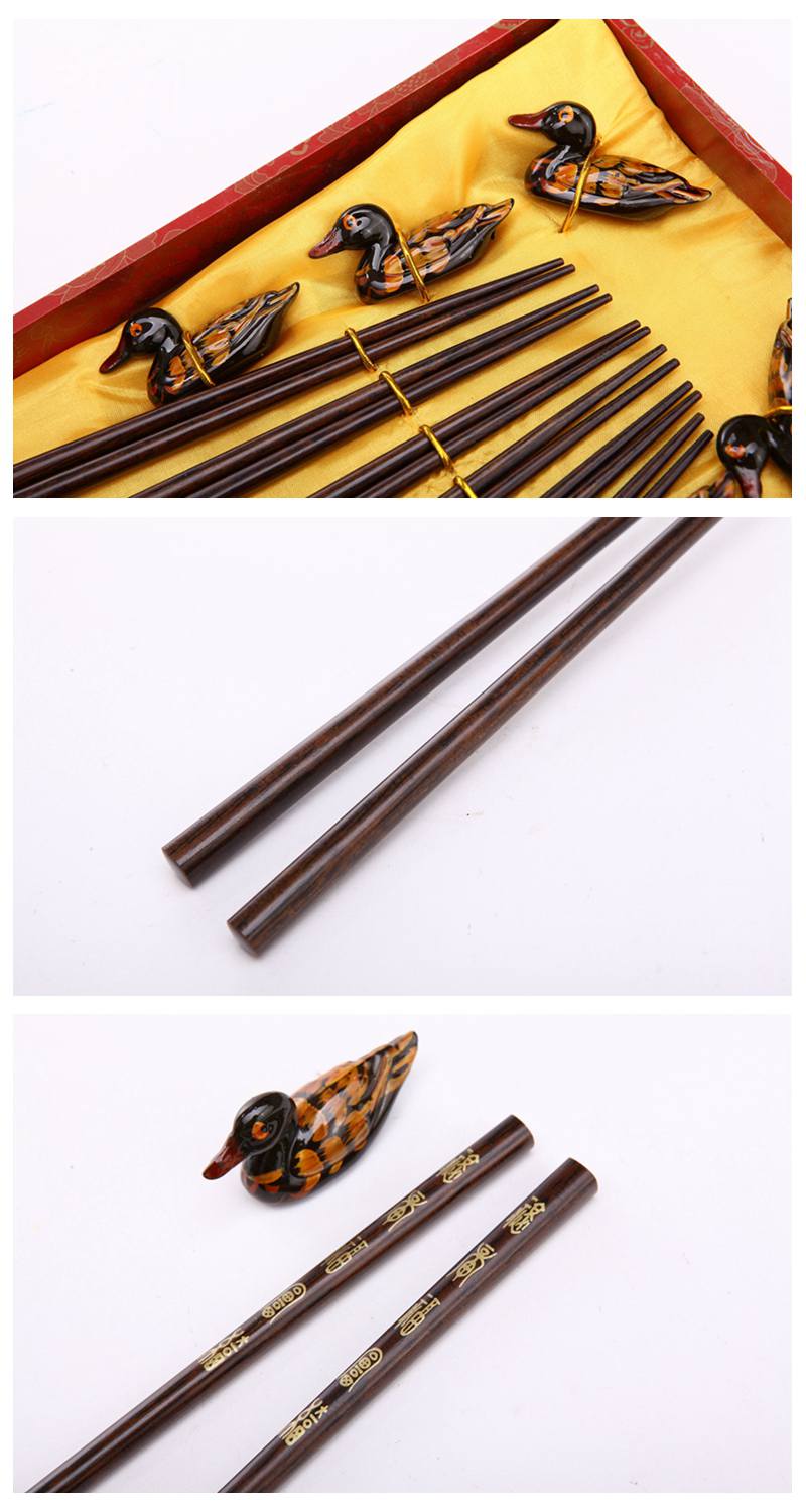 High grade gift chopsticks ancient Chinese ancient Chinese print 6 double flip Y6-0084