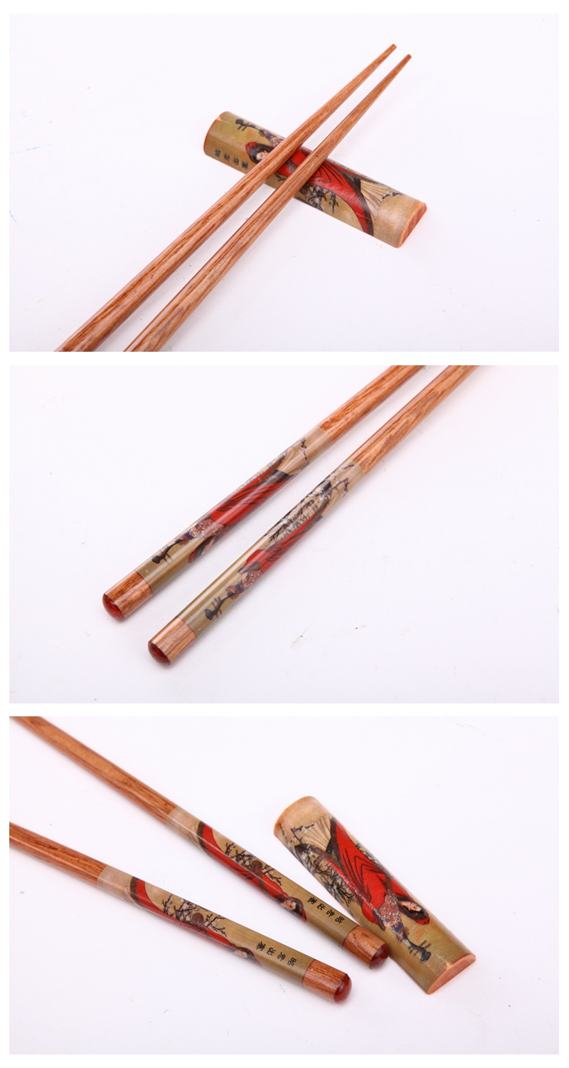 High grade gift chopsticks red Western printing 6 double flip Y6-0024