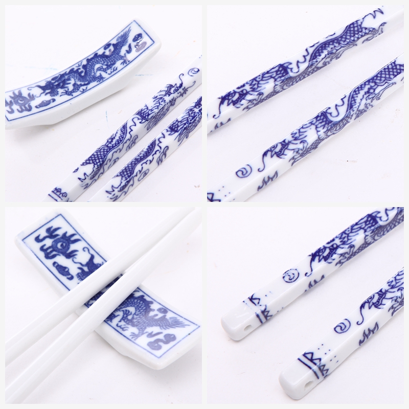 Classical ceramic hand-painted chopsticks 6 to suit Xianglong natural health high-end gift T6-001 pattern3