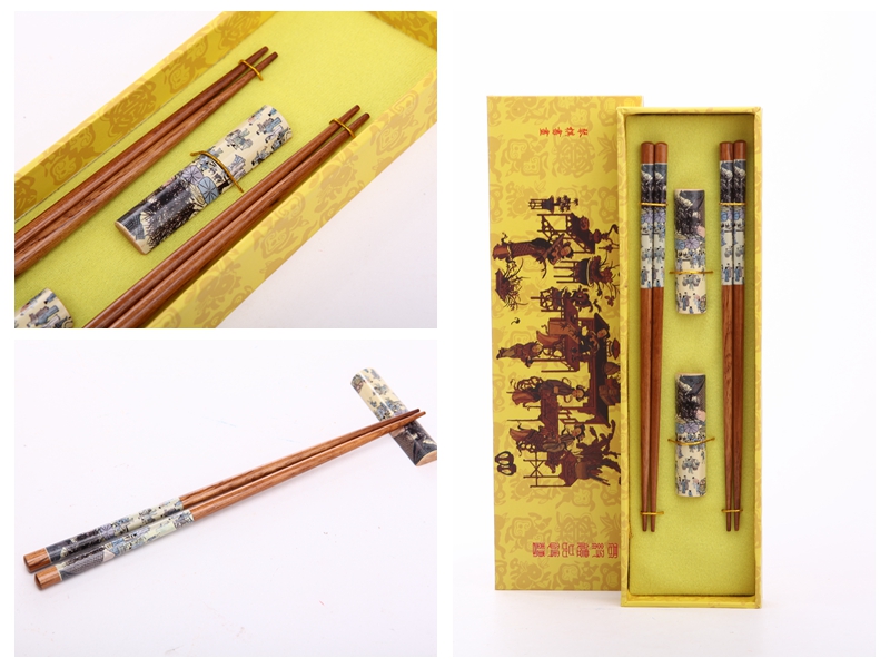 High grade log chopsticks 2 pairs of natural health and high grade gift Y2-0192