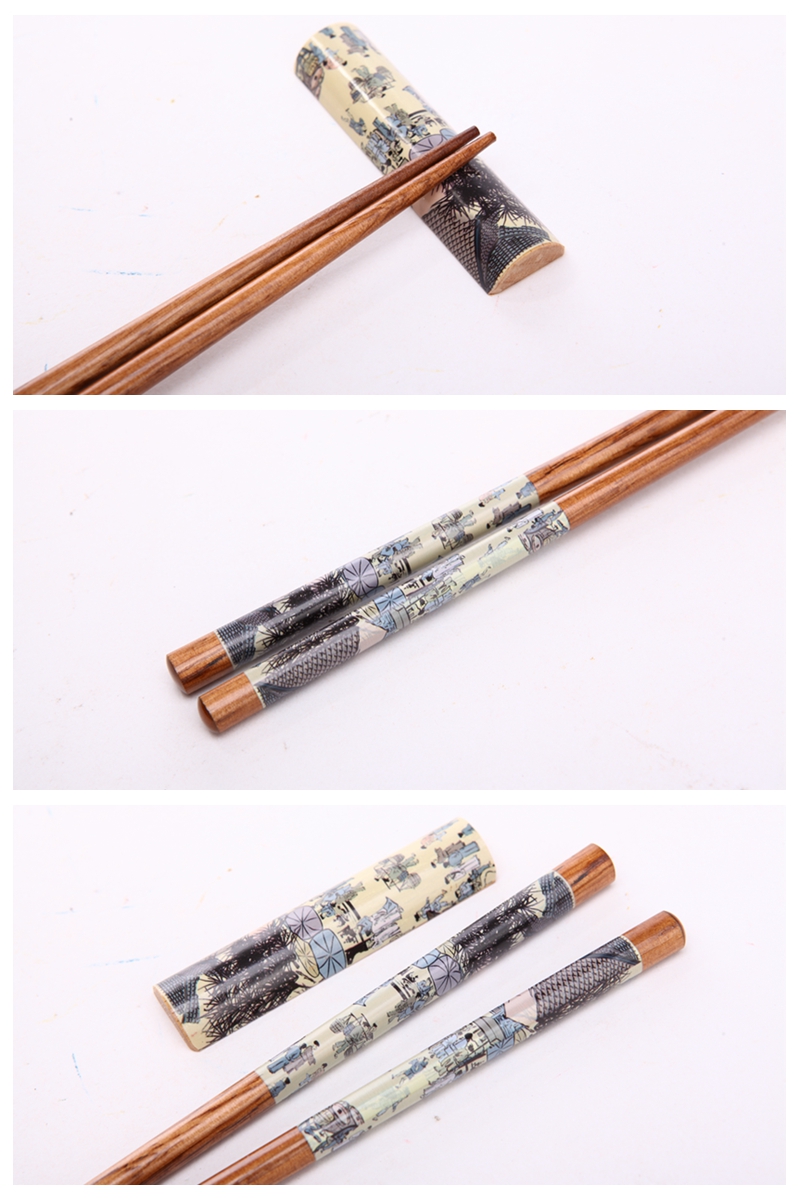 High grade log chopsticks 2 pairs of natural health and high grade gift Y2-0193